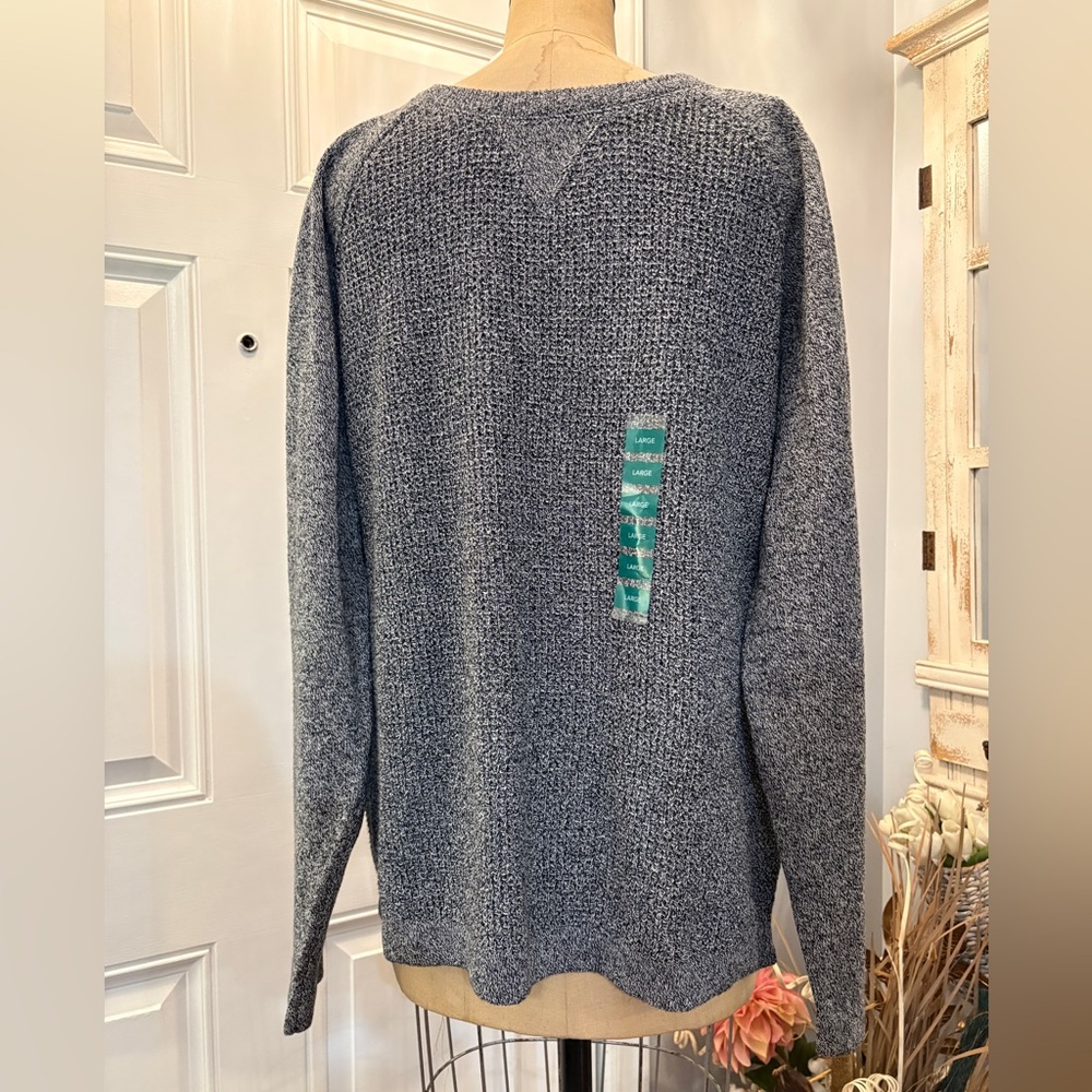 Recycled WP Men’s Heather‎ Waffle Pullover Classic Cardigan Large Cotton Casual